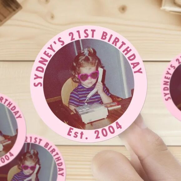 25 Custom Face Stickers, Personalized Party Favors, Birthday & Event Decorations - Picture 1 of 5